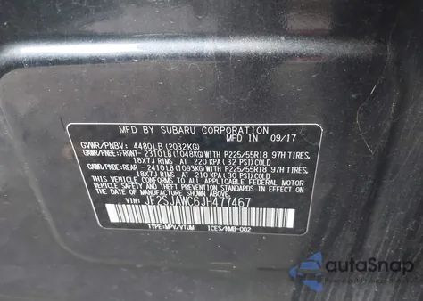 2018 Subaru Forester 2.5I Touring z USA, uszkodzony, nr VIN JF2SJAWC6JH477467